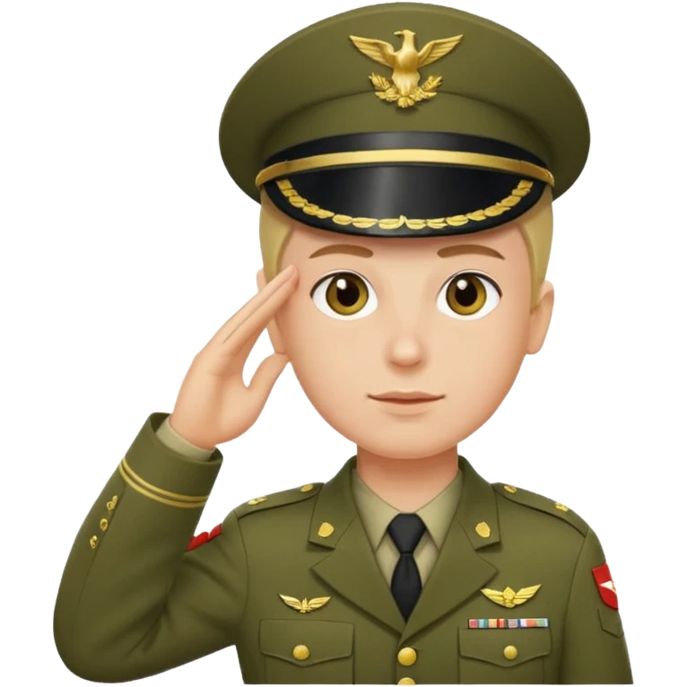Sargento saludando  ejército  emoji