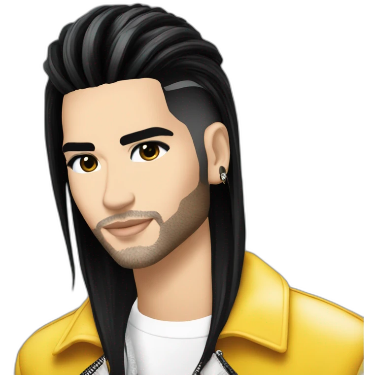 Bill Kaulitz black hair with highlights emoji