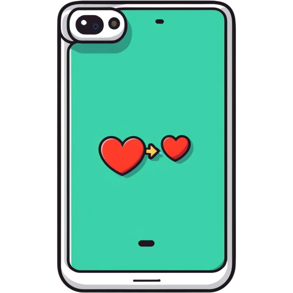 smartphone with a big heart emoji