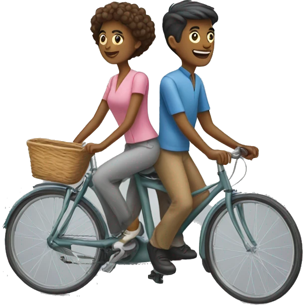 Two Bicycles man and woman emoji