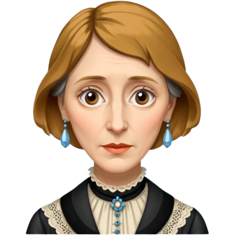 Virginia woolf as a victorian emoji