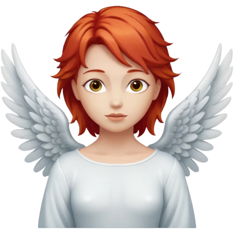 red haired angel with wings emoji