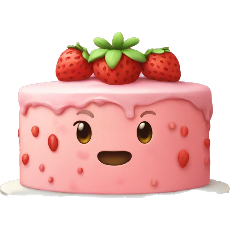 Strawberry cake with bow on the side emoji