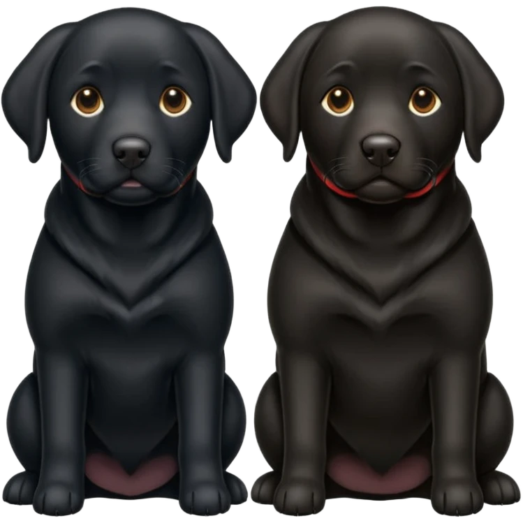 One big black lab and one medium black lab emoji