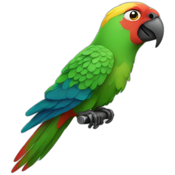 parrot with a gun emoji