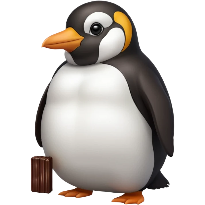 Fat Penguin Eating Chocolate emoji