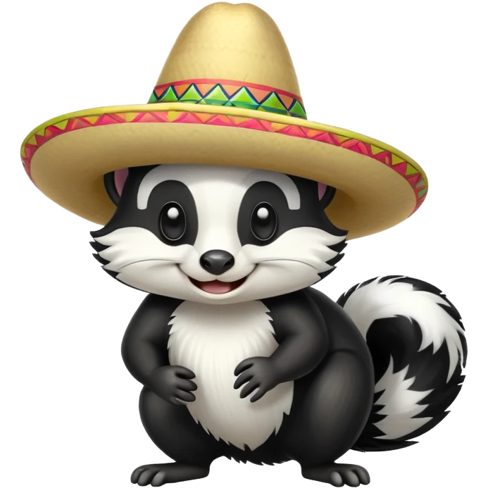 Skunk with Mexican hat emoji
