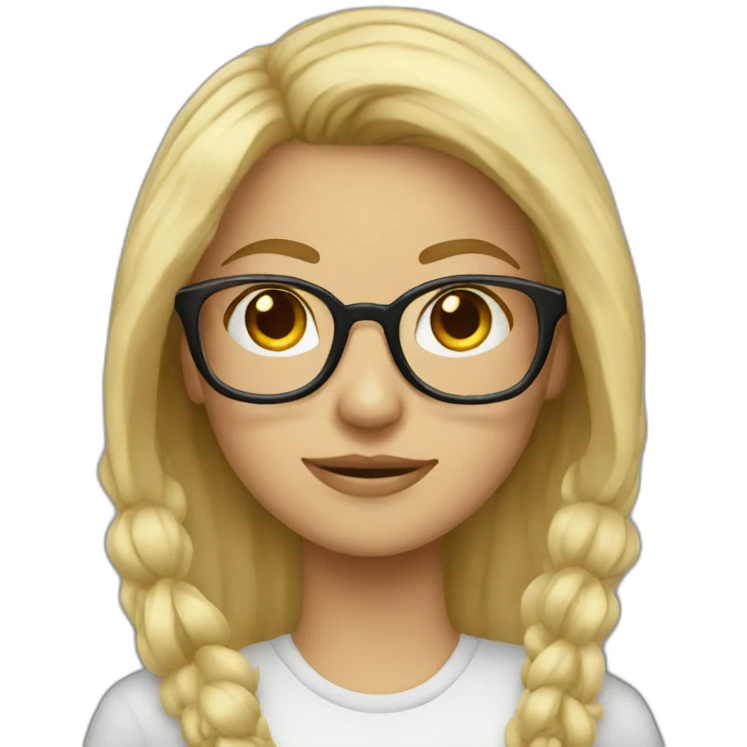 Blonde girl with glasses emoji