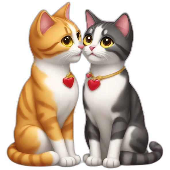 two cats in love emoji