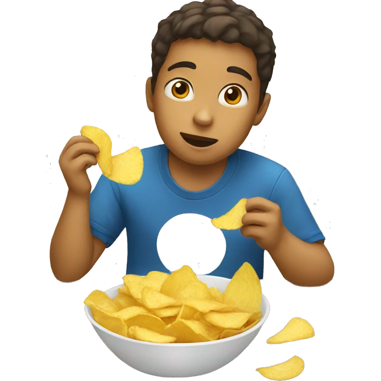 Kid eating chips emoji emoji