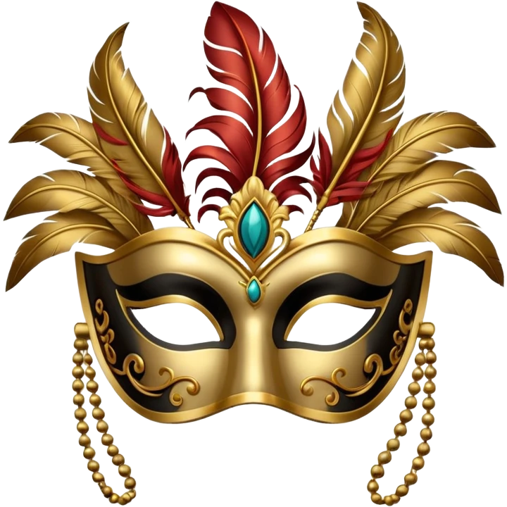 Classic Venetian masquerade mask, simple and bold, minimal details emoji