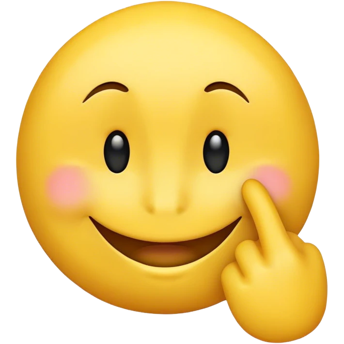 Smiley emoji touching nose emoji