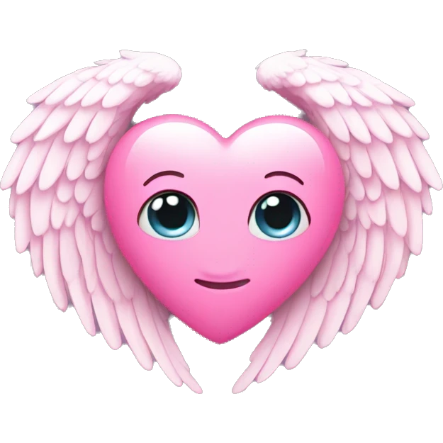 Pink heart with angel wings emoji