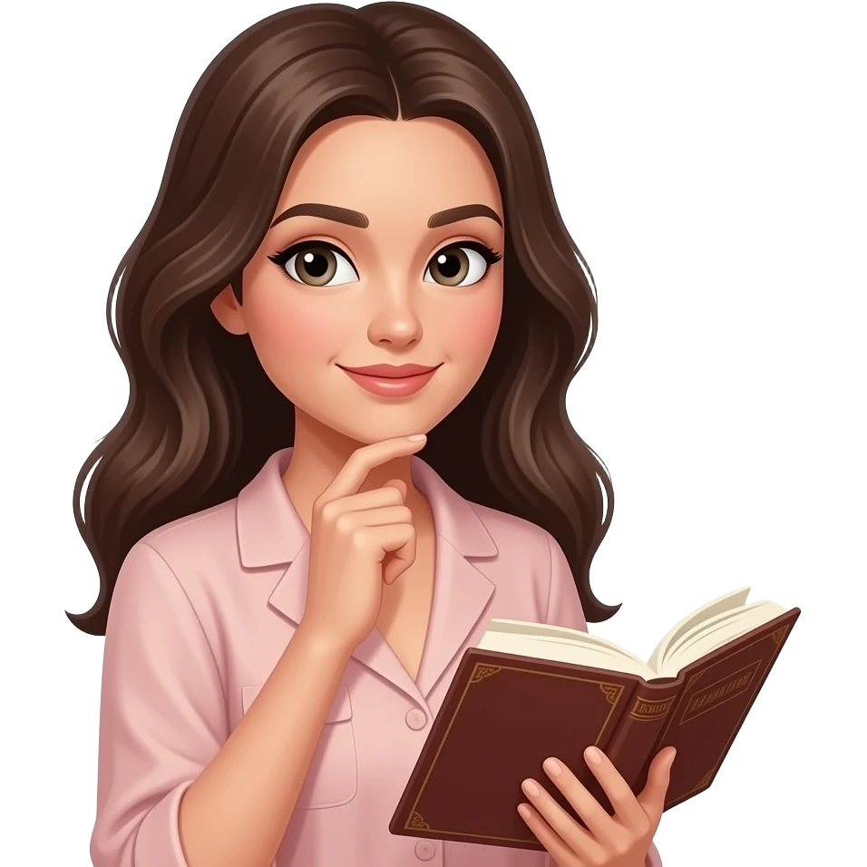 Честно смотрит в книгу, не улыбается, думает  Сильная женщина Красивая   женщина , с   одежда нежная emoji