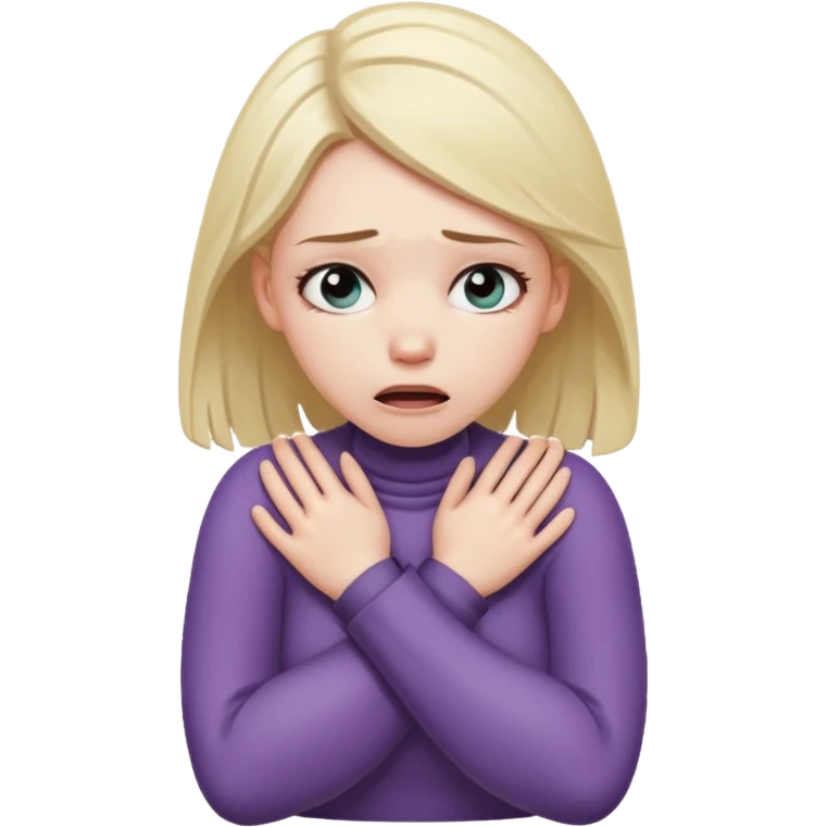 white girl with arms on her neck fake chokinh herself  because she is stressed  emoji