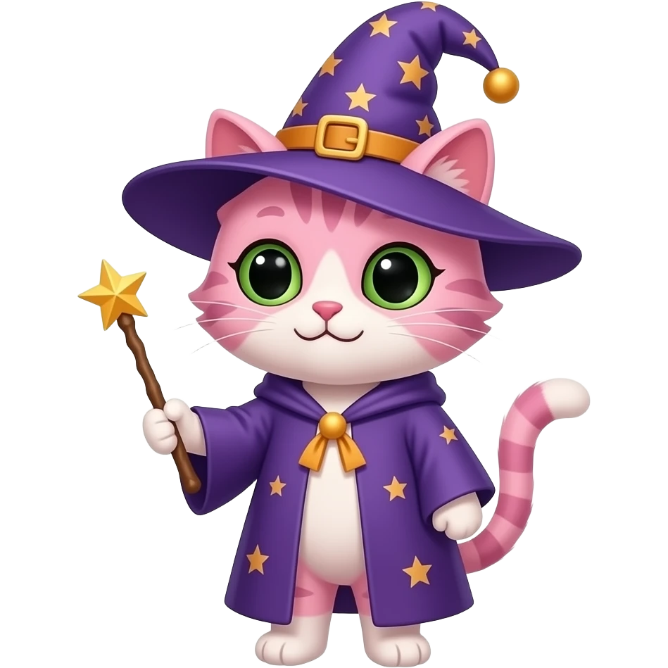 pink and purple cat wizard emoji