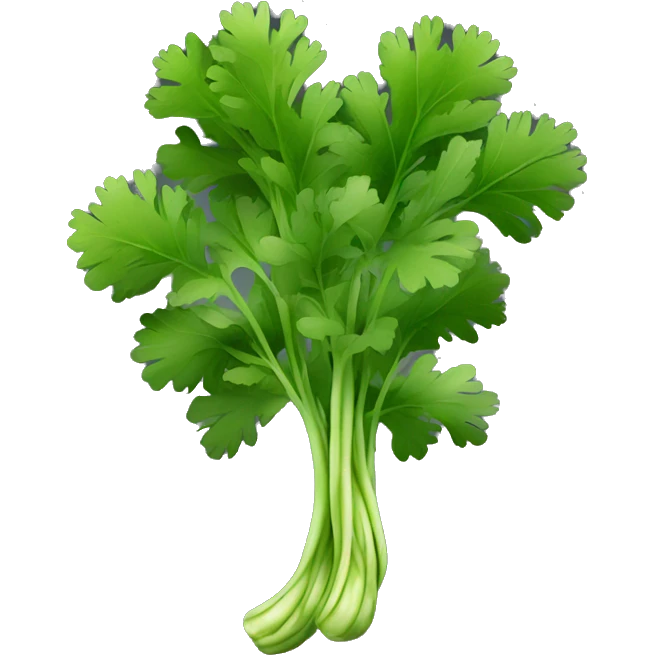 Cilantro with black background emoji