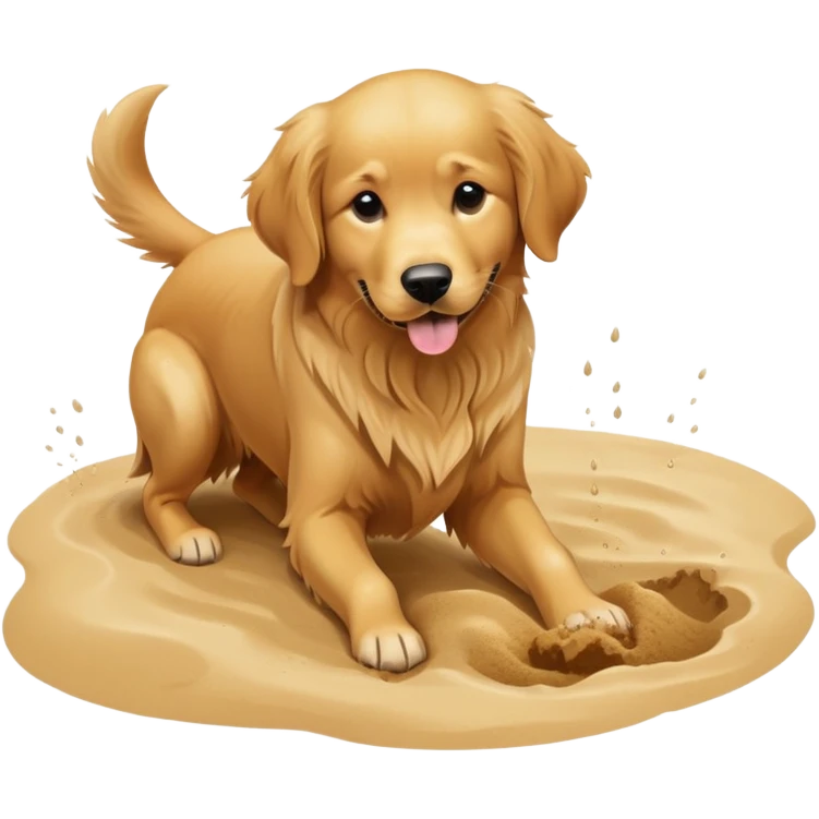 Dog digging sand emoji