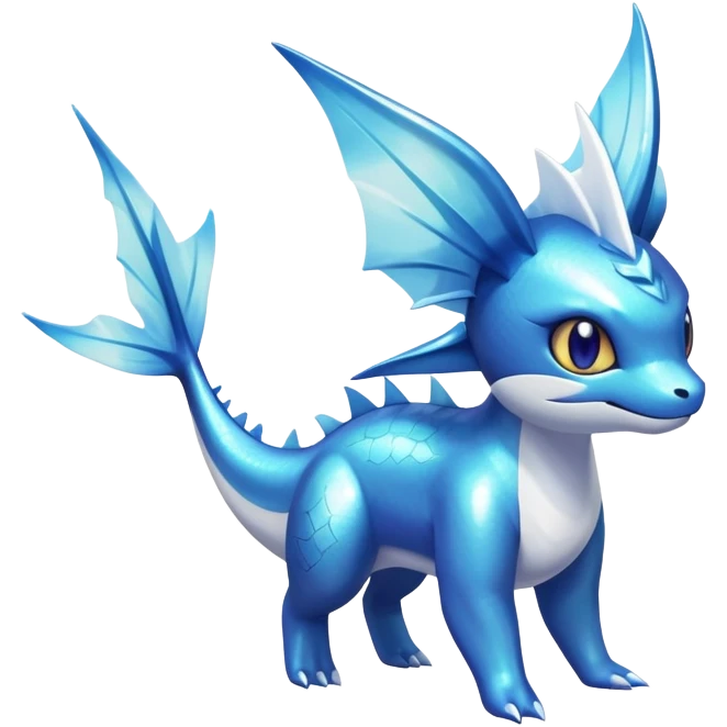 Shiny iridescent Vaporeon-Latios-Lugia-fakemon-hybrid emoji