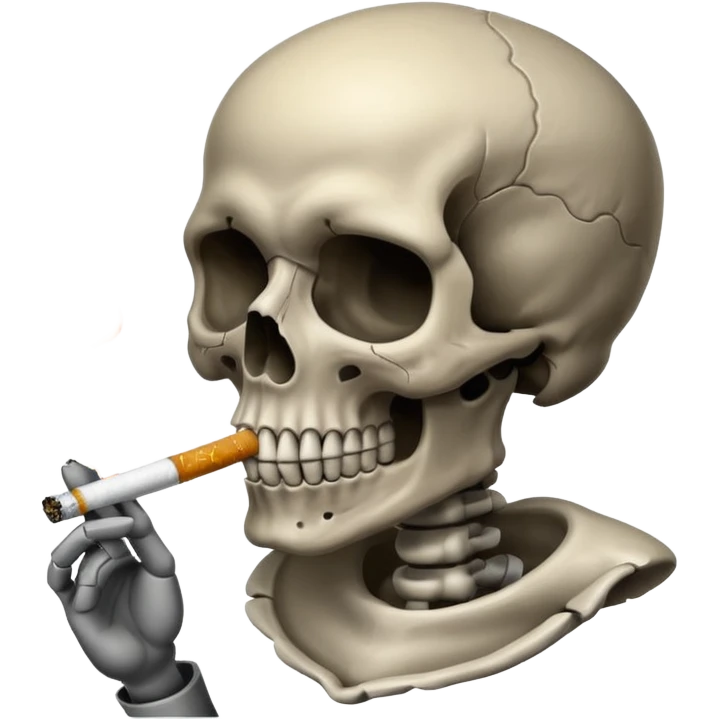 Skull smoking emoji