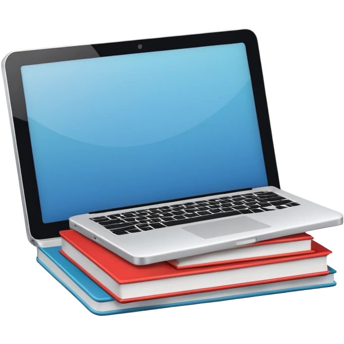 Laptop and books  emoji