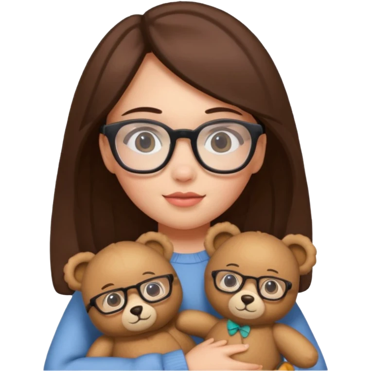 girl glasses with teddy  emoji