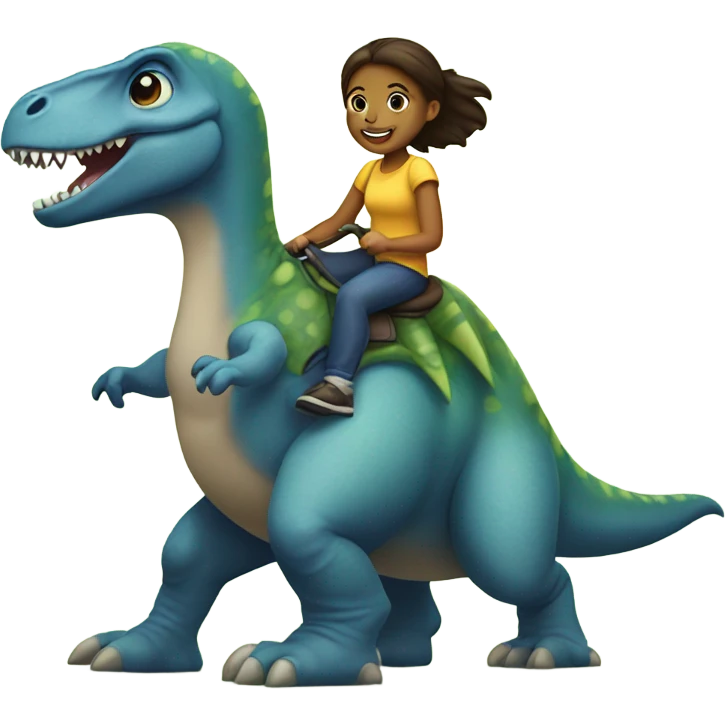 girl riding a dinosaur  emoji