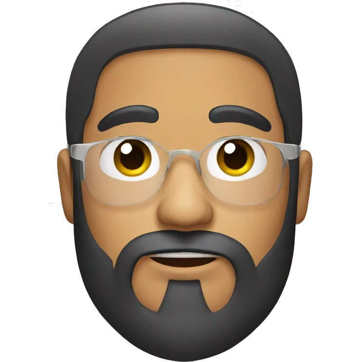 man latino with beard and thick transparent glass emoji