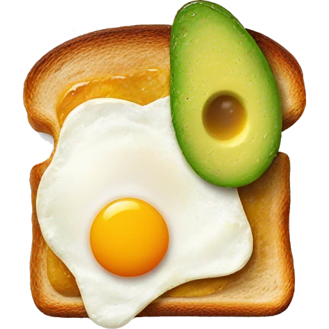 Avo toast with fried egg emoji
