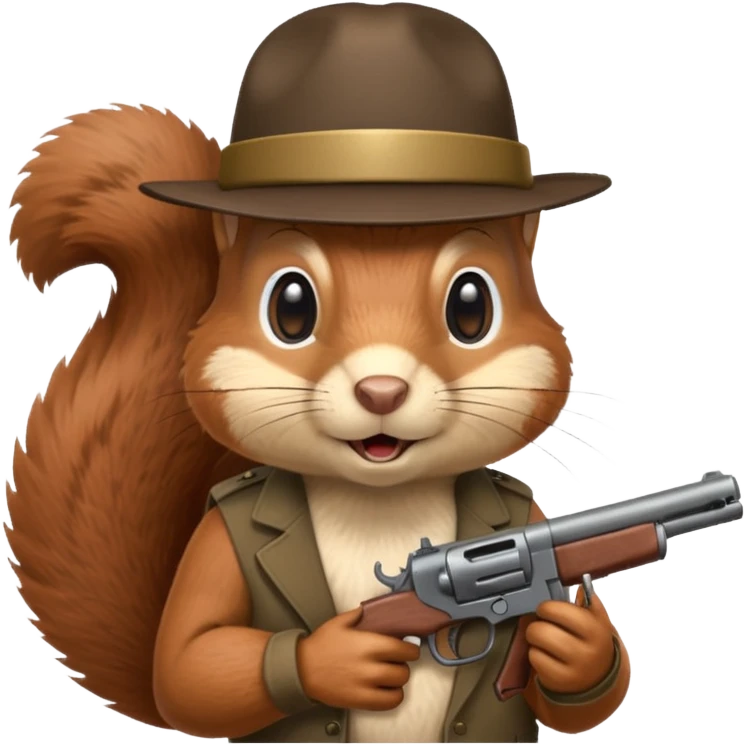 Squirrel with gun and MAGA hat emoji