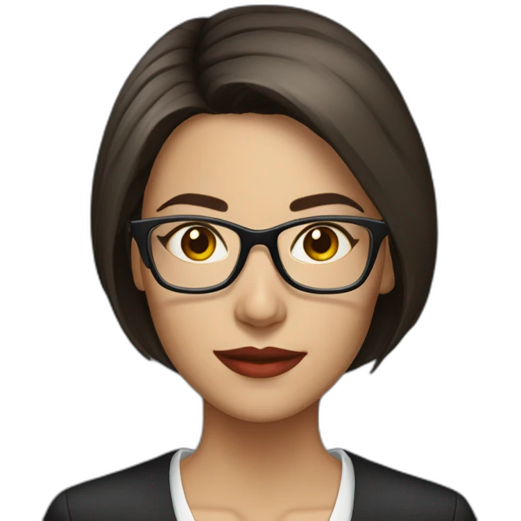 woman brunette short hair Venezuelan lawyer with glasses emoji