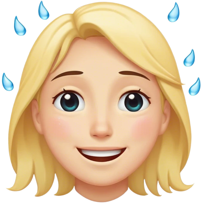 Laughing crying tears down face emoji but with eyes looking up emoji