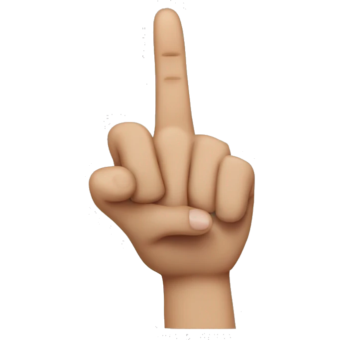 Middle finger coming out in front emoji