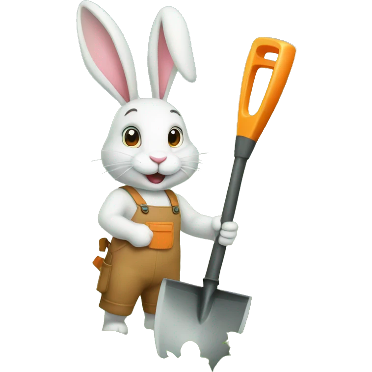 rabbit with a garden hoe emoji