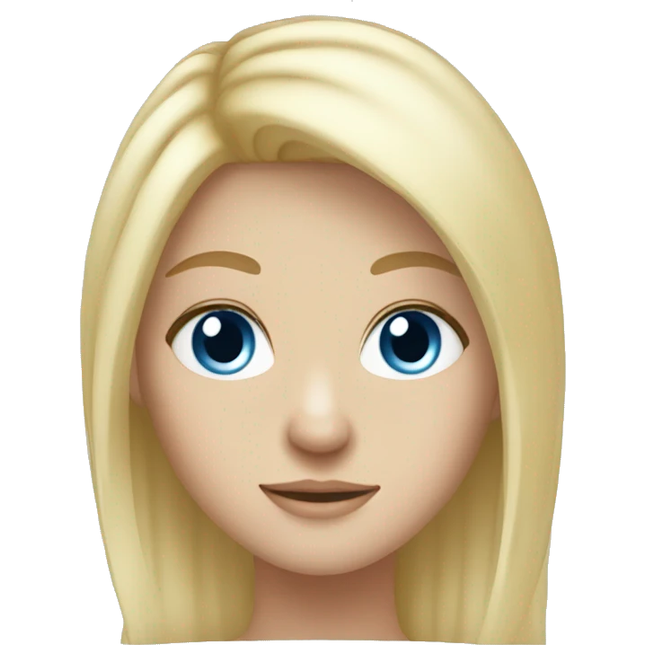 Blonde hair girl blue eyes white emoji