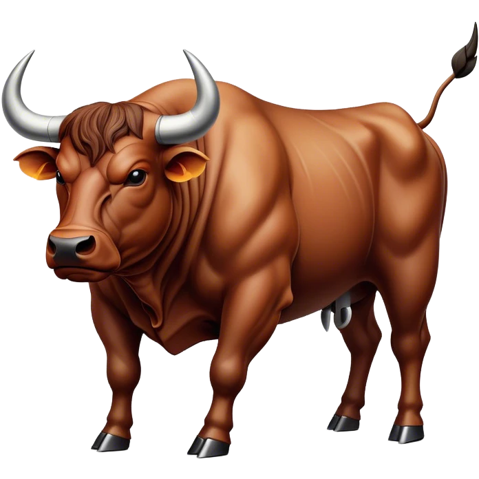 Cinematic Realistic depiction of a powerful Spanish charging bull, rendered with dynamic muscle definition and detailed, textured hide, set against a dramatic backdrop with intense, action-packed lighting emoji