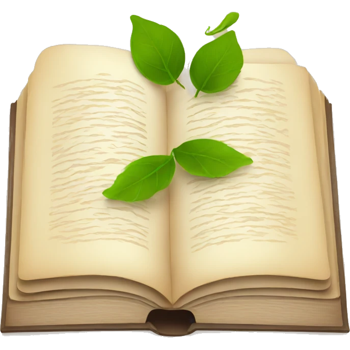 Open book with leaves emoji
