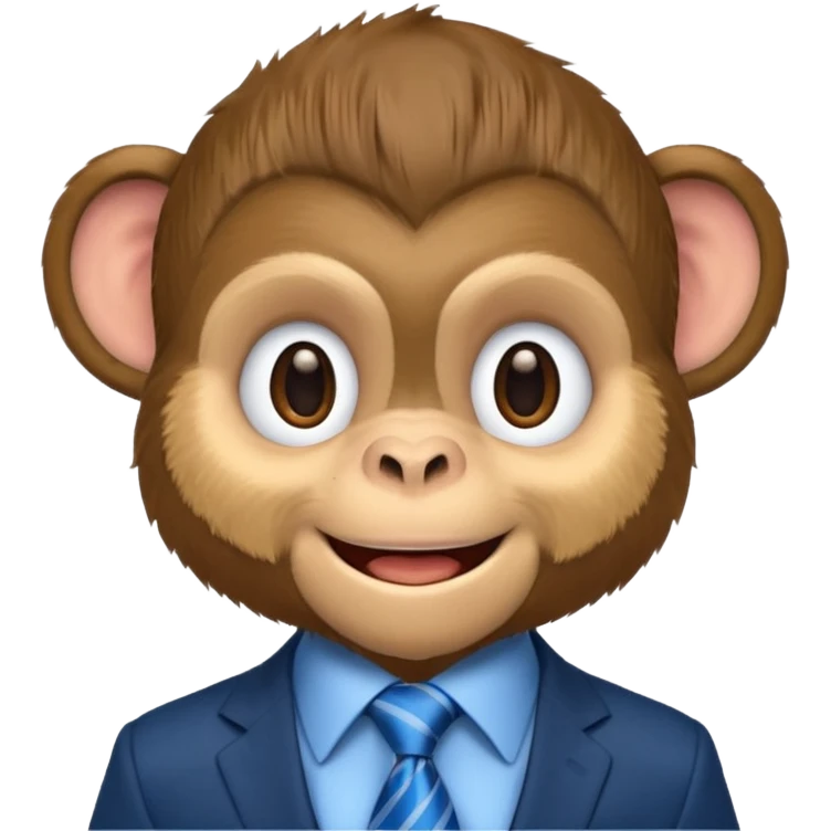 monkey with blue tie emoji