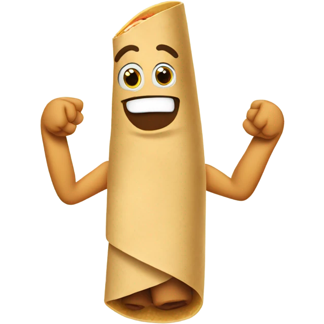 A burrito holding a thumbs up emoji