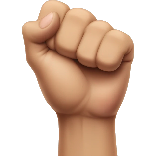 Two fist hanging on by the pinky finger emoji