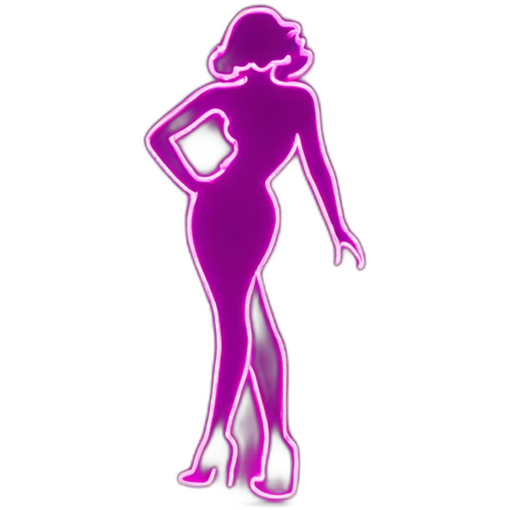 Sexy silhouette neon sign emoji