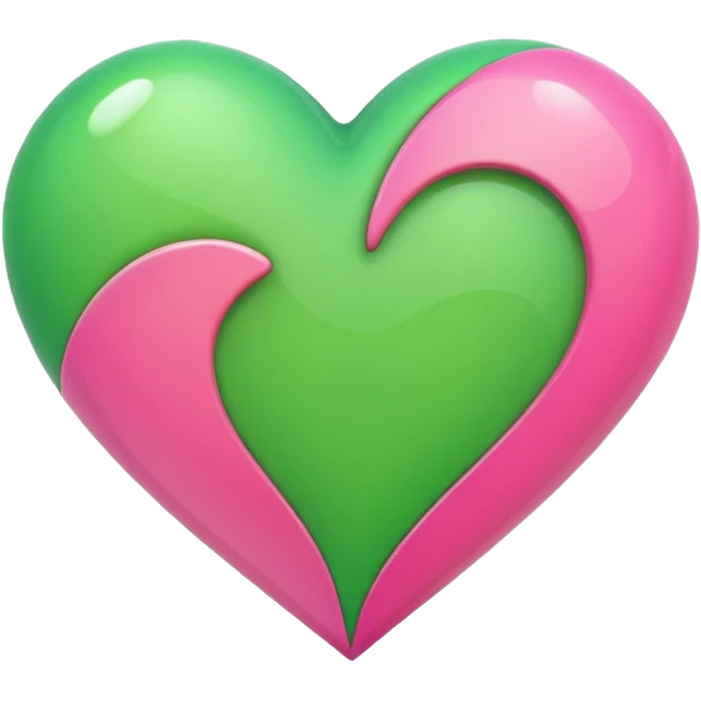 Verde e rosa cuore emoji