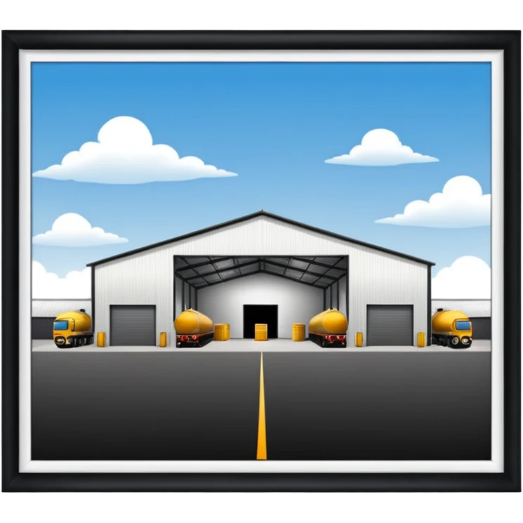 hangar, many fuel warehouse emoji