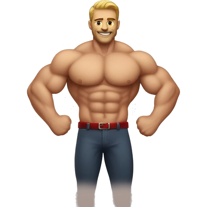 Homme musclé avec des pectoraux rouge emoji
