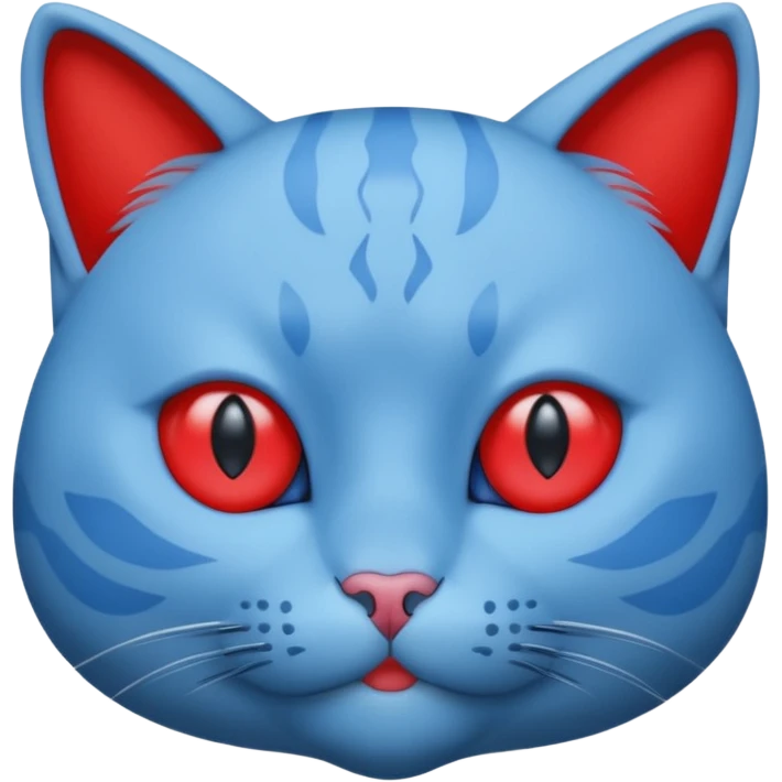 Cat with no ears head blue body blue with gadget red tail creator in fujiko pro emoji