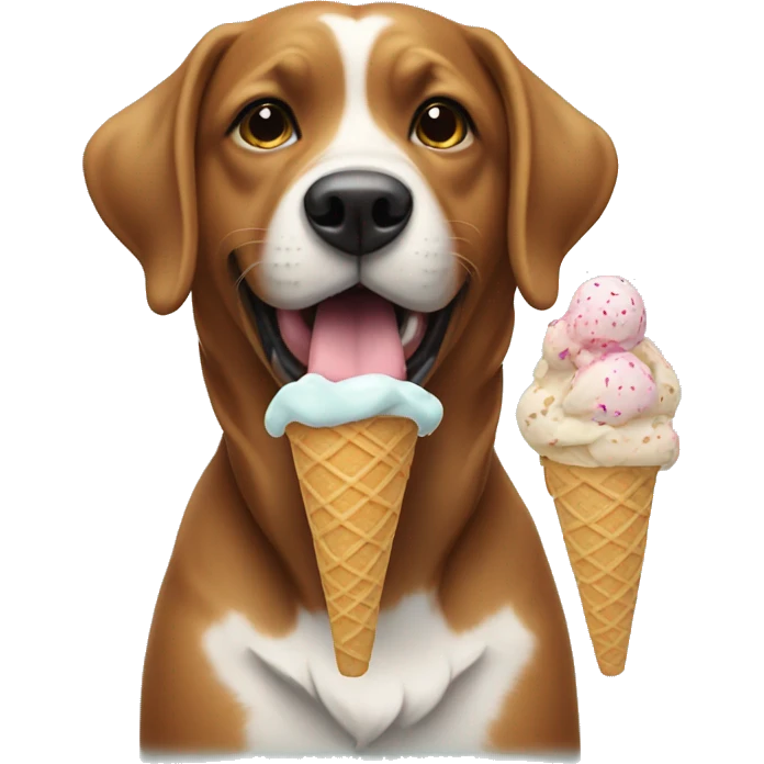 Dog eating ice cream  emoji