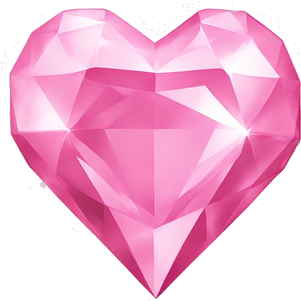 Pink diamond heart emoji