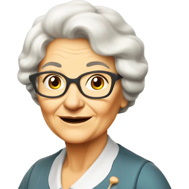 Grandmother European with omelet with mushrooms  emoji