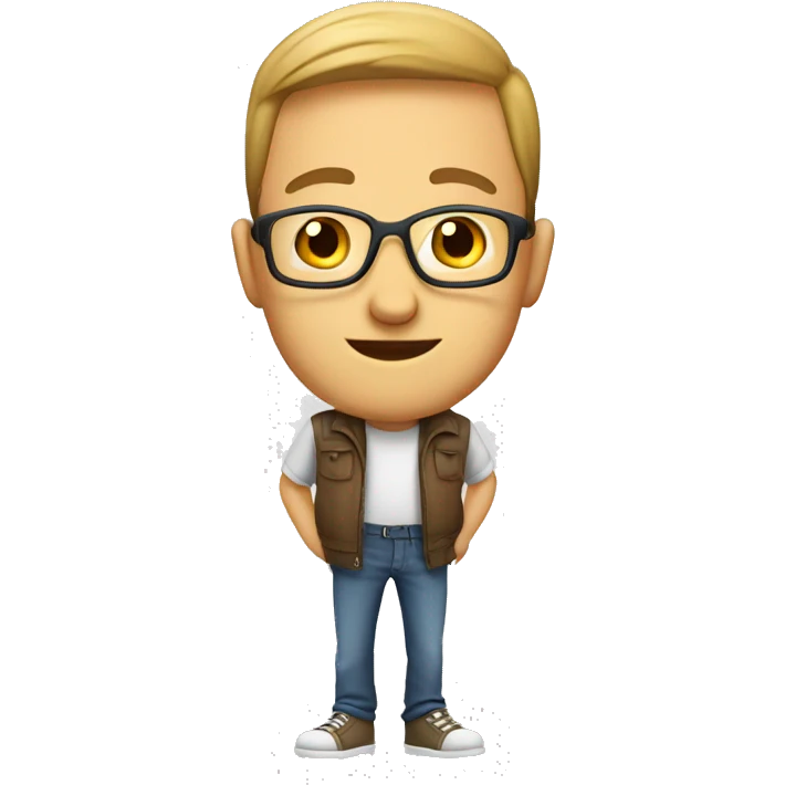 male portrait in casual attire cartoon emoji