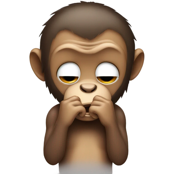 A crying monkey with two hands on his face emoji